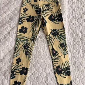 Yellow Floral Leggings